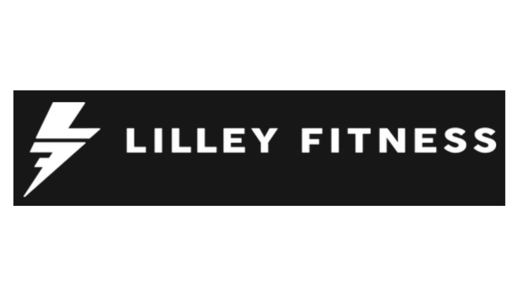 Lilley Fitness logo on a black banner with a white stylized lightning bolt icon to the left.